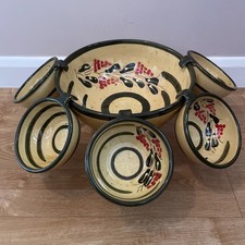 Ceramic Punch Bowl set with 5
