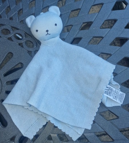 Baby blue knitted teddy - m&s,
