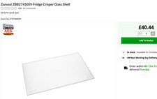 Zanussi fridge toughened - toughened, glass