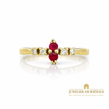 Ruby diamond ring 585 Yellow