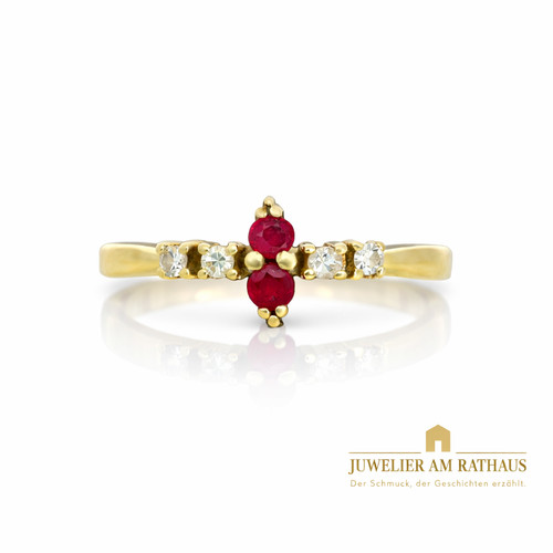 Ruby diamond ring 585 - , yellow