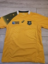 Asics Australia  Wallabies 2015 World Cup Home shirt size Medium Mint