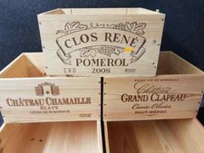 5 X MIXED GENUINE FRENCH WOODEN WINE CRATES / BOXES WEDDING DECORATION CARD BOX.