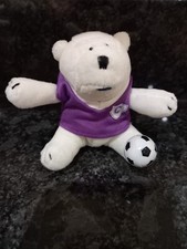 BIRDS EYE CLARENCE POLAR BEAR KEYRING WITH FOOTBALL PROMOTIONAL POLAR BEAR TOY