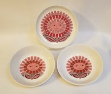 ARABIA PINK Daisy RARE DESIGN by Esteri Tomula Nordic Design - Plate and 2 Bowls