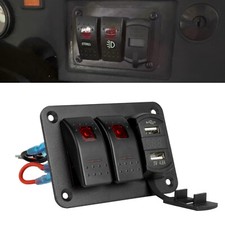 2 Gang Red LED Toggle Rocker