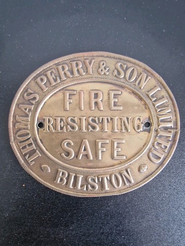 Antique safe plaque perry - plaque,