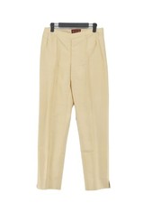 Renato Nucci Women's Trousers UK 12 Yellow 100% Silk Straight Chino