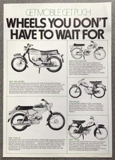 PUCH MOTORCYCLES & MOPEDS Sales Leaflet 1970s M50 SPORT MV50 Deluxe VZ50 MV50/3