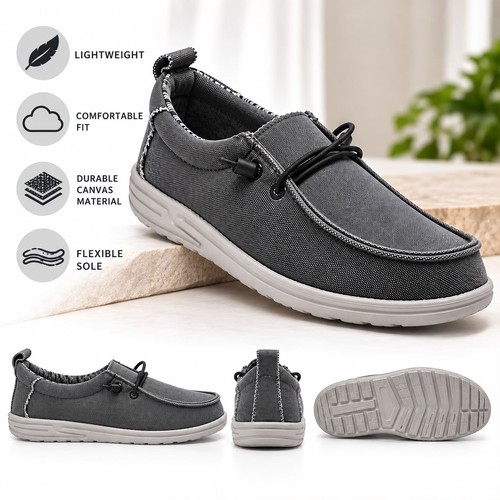 Men canvas slip shoes - on,