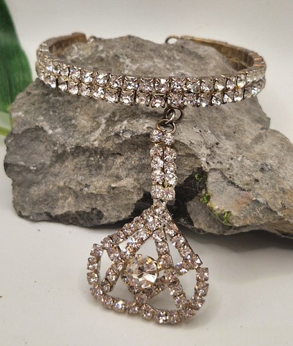 Vintage rhinestone slave - vintage,