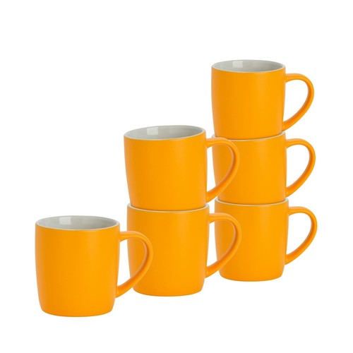 Matt coloured coffee mugs - 6x,