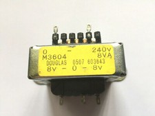 Chassis Mounting 8 VA Mains Transformers.     Primary 0-240 V: Secondary 8-0-8 V
