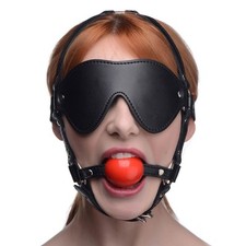 Red Ball Gag Head Harness and
