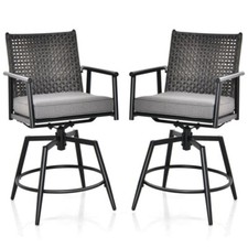 2x Outdoor Swivel Bar Stools