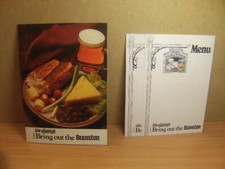 Branston Pickle – Card Display Menu Holder + three Menus from Pub c1970s
