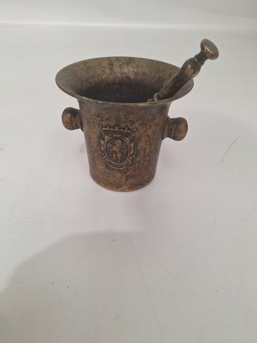 Brass pestle mortar 14cm - &,