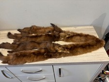 Vintage Genuine Real Mink Fur Stole Double Headed Four Body Bodies Two Heads