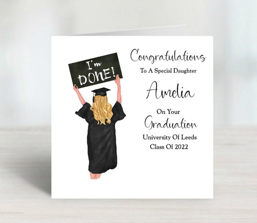 Personalised graduation card - personalised,