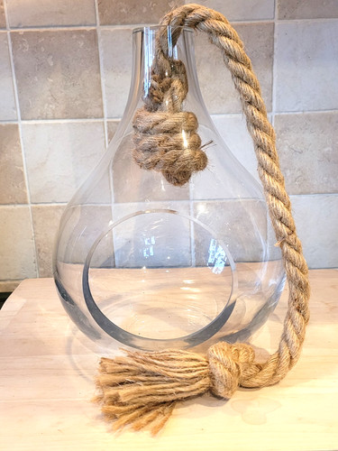 Hanging glass bottle - bottle, garden