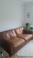 Leather Sofa 3-Seater Brown