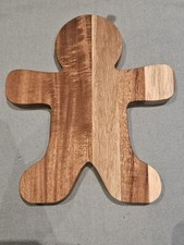 Natural Composite Wood Person Gingerbread Man Shaped Chopping Serving Board GC