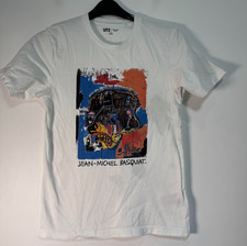Uniqlo Jean Michel Basquiat T Shirt Men XS White Face Art Colorful Graphic Print