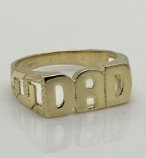 Solid 9ct Yellow Gold Mens Curb Side Dad Ring Size P to Z New