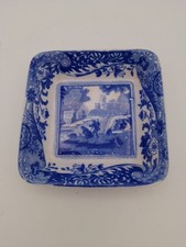 Vintage Copeland Spode Italian Blue & White Square Trinket Dish 9.5cm