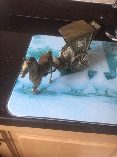 Vintage brass horse and - brass,