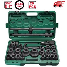 26pc Impact Socket Set With Ratchet 3/4" & 1" Dr 21- 65mm 6 Point HGV Heavy Duty