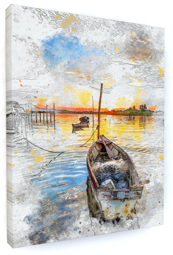 Beach boats seaside - beach, canvas