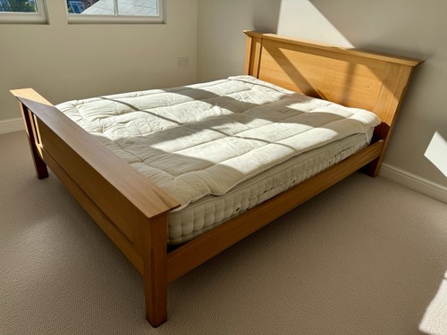Solid wood bed frame double - solid,