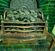 vintage coal effect gas/electric heater iron and brass, decorative, gently  used