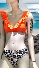 SHEKINI Orange/Animal Frill