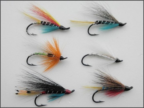 Salmon flies single - single, hook