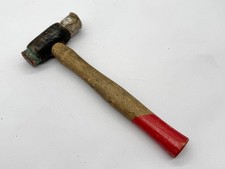ANTIQUE HAMMER BLACKSMITH COBBLER TOOL WOODEN HANDLE COPPER / PLASTIC HEAD
