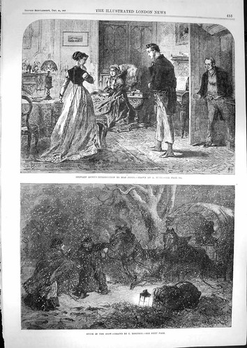 Original old antique print - old,