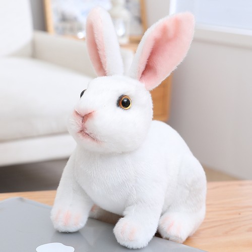 Cute realistic rabbit - rabbit, plush