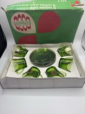 Vintage Duralex Saint-Gobain Green Glass Coffee Set (New in Box)