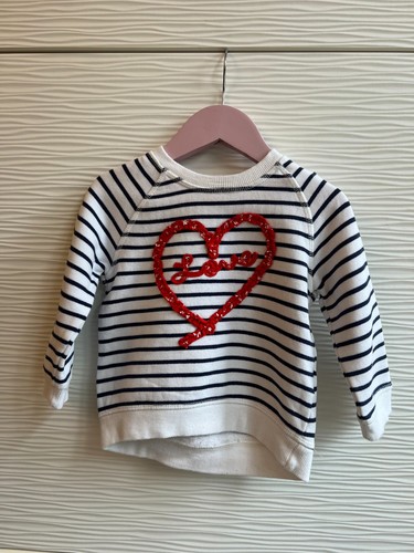 Girls striped heart sweatshirt - heart,