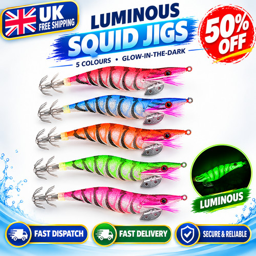 5pcs luminous squid - squid, jigs