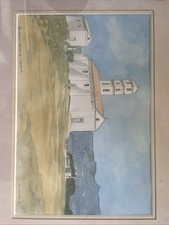 Church In The Hills Corsica Watercolour Painting