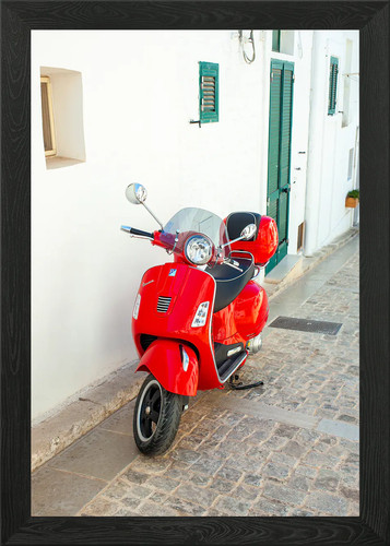 Red vespa scooter italy - red,