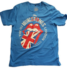 Men's The Rolling Stones 50 London O2 Blue Union Jack Tongue T-Shirt Size XL