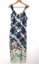 Oasis Midi Dress 10 36 Fitzwilliam Museum Bird Butterfly Botanical Cold Shoulder