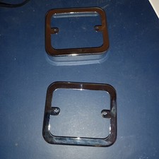 MGB, MG MIDGET REVERSING LIGHT CHROME BEZELS.  & some  E-TYPE