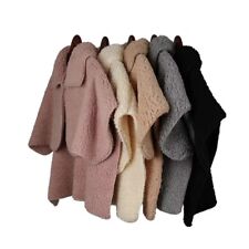 Women's Winter Shawl Wrap, Shoulder Cape Poncho, Thermal Fleece Shawl Neck