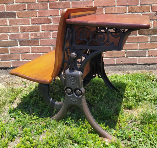 Antique child school desk - antique,