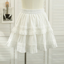 Ruffled Petticoat Layered Tutu Elastic High Waist Sweet Women Mini Tiered Skirt